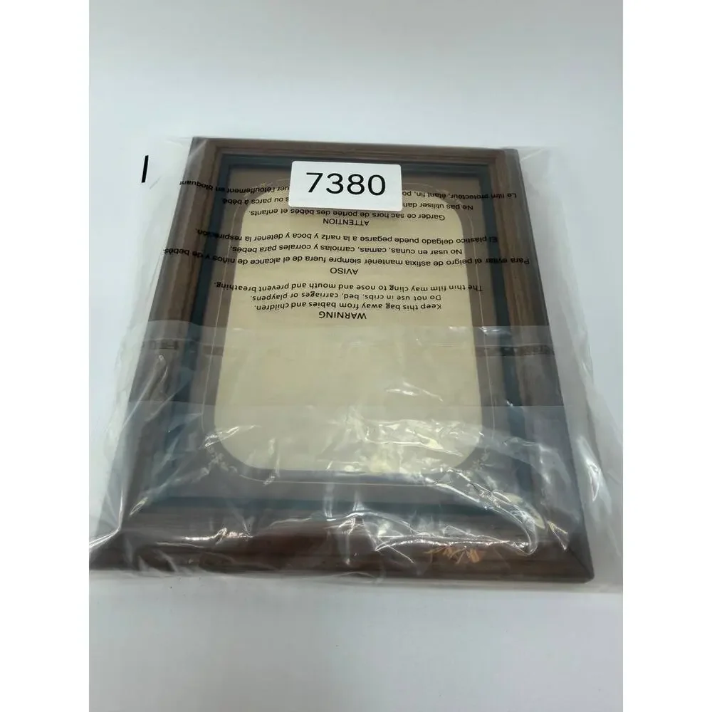 Wood Picture Frame Desktop Display Glass Insert Brown Wood Photo Frame Stand